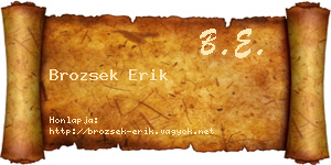Brozsek Erik névjegykártya